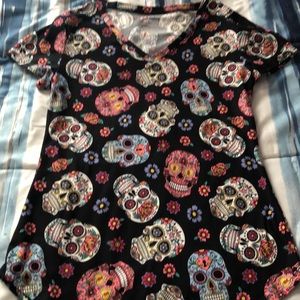Silky sugar skull shirt
